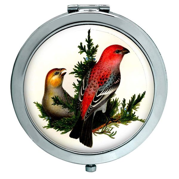 Pine Grosbeak Compact Mirror
