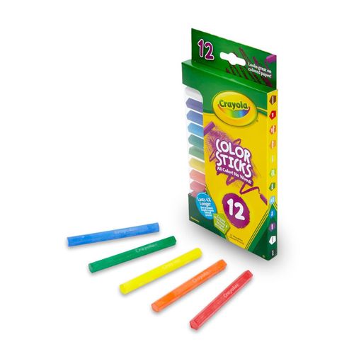 Crayola Color Sticks (12 Count), Woodless Colored Pencils Set for Kids, Classroom Art Supplies, Fine Lines & Broad Strokes, Non-Toxic