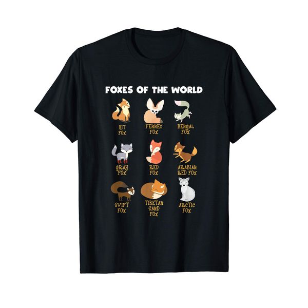 Cool Foxes Of The World Present Cute Fox Animal Lover Gift T-Shirt