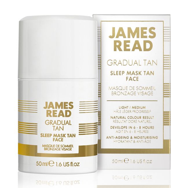 JAMES READ Sleep Mask, Overnight Gradual Tan Gel for the Face, Light to Medium Tone, 50 ml