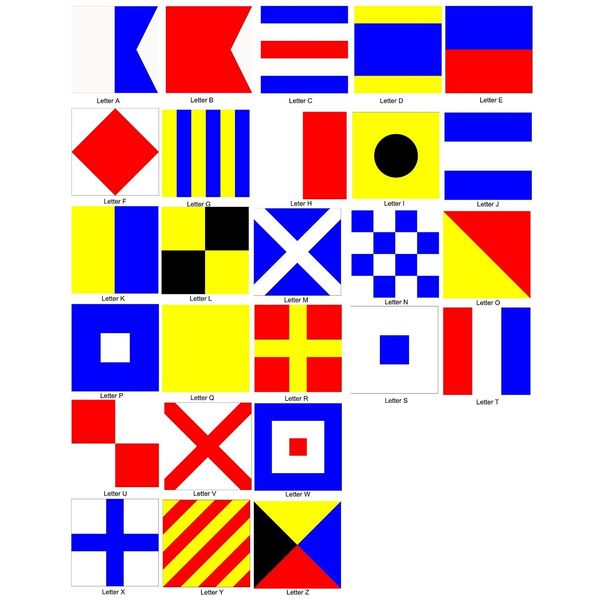 1" Mylar International Code Flag Letter Decal, Sticker (Letter X, Code Flag Letter)