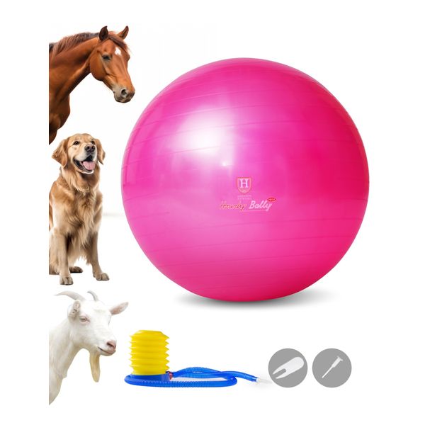 Harrison Howard Howdy Bally Mega Horse Play Ball Anti-Burst Giant Horse Ball Horse Soccer Ball Herding Ball Giant Play Ball for Horses 22 Inch-Magenta