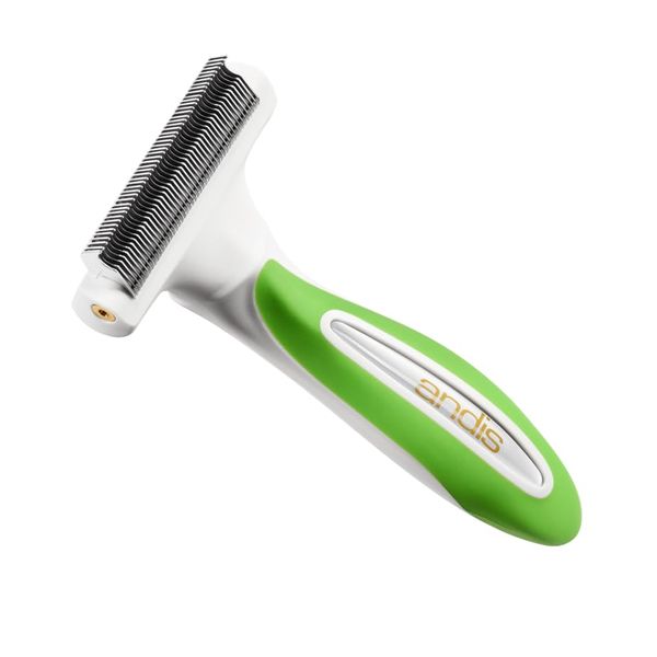 Andis Premium Fine-Tooth Deshedding Rake - White-Green