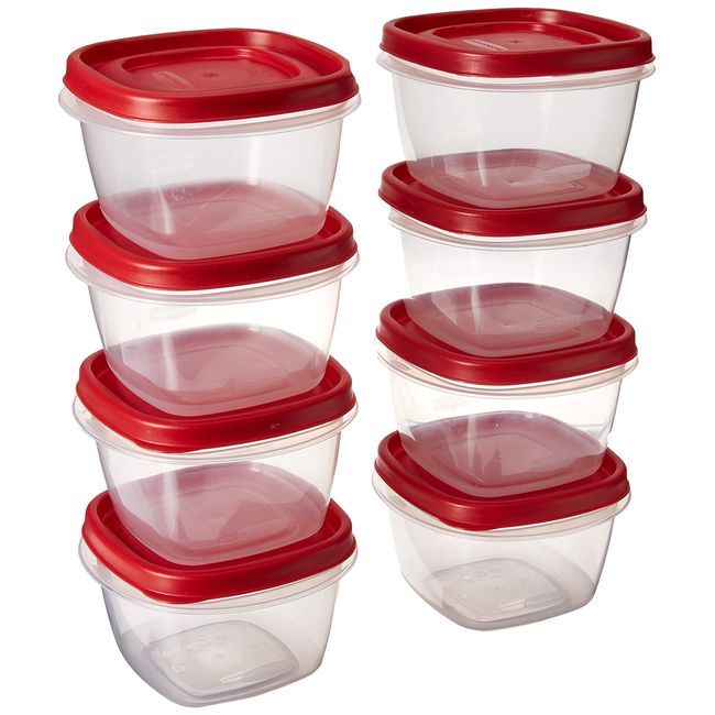 Rubbermaid 7J60 Easy Find Lid Square 2-Cup Food Storage (Pack of 8 Containers)