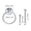 sourcing map 6Pcs Round Ring Pulls, Drawers Knobs Bright Chrome Circle Drawer Handles Single Hole for Dresser Cupboard Wardrobe