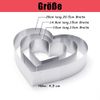 Boolico Heart Baking Mould, Stainless Steel Cake Ring Set, Baking Frame Baking Ring Cake Ring Heart