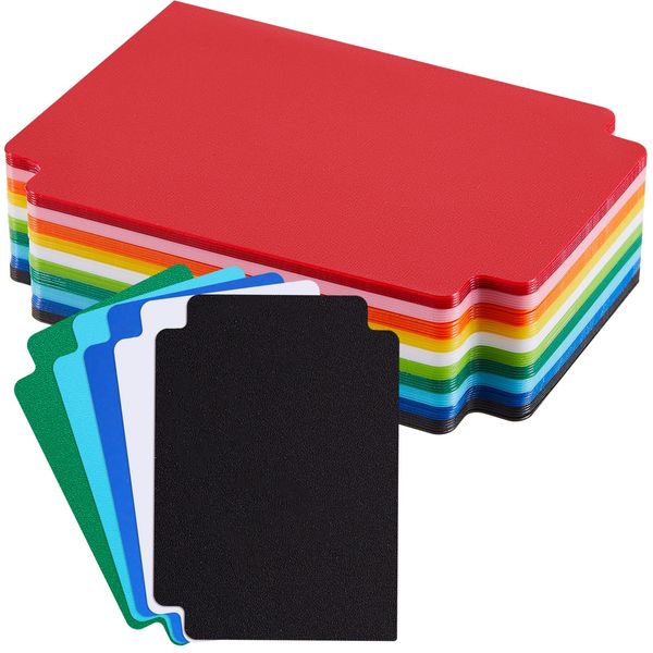 Trading Card Dividers Multicolor Card Page Dividers Frosted Card Separator with Tabs Plastic Divider Cards for Games Sports, 2.7 x 3.8 Inches (50)