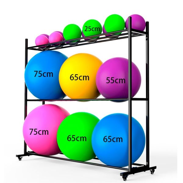 Gym ball holder Yoga ball rack Pilates organization shelf Gym, general 3-tier rack