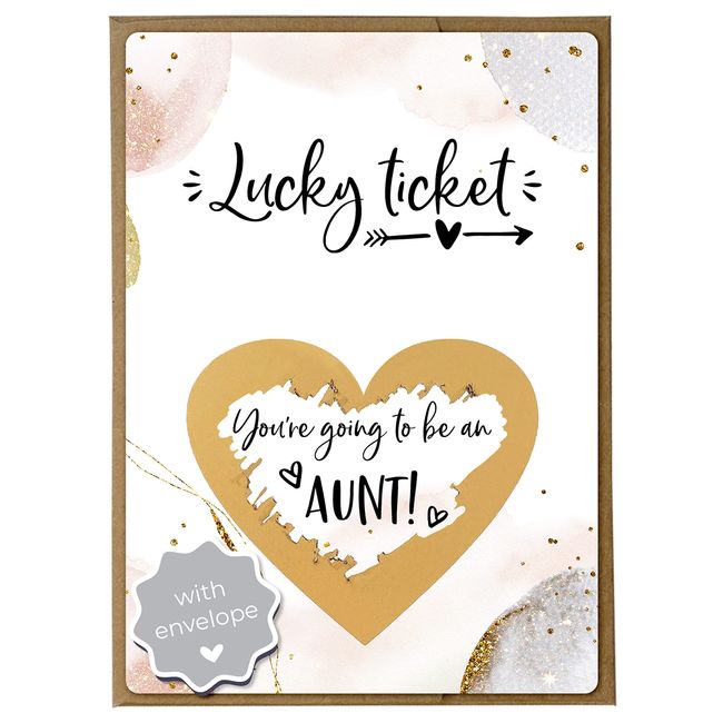 Joli Coon Pregnancy announcement scratch cards - You are going to be an aunt - Auntie pregnancy scratch off announcement with envelope