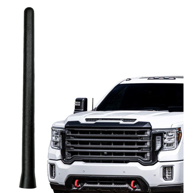 AntennaMastsRus - The Original 6 3/4 INCH is Compatible with GMC Sierra 2500 (2020-2023) - Car Wash Proof Short Rubber Antenna - Reception Guaranteed - German Engineered - Internal Copper Coil