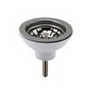 Kitchen Sink Waste with Strainer Basket, 90mm Standard Fitting - Brushed Pewter