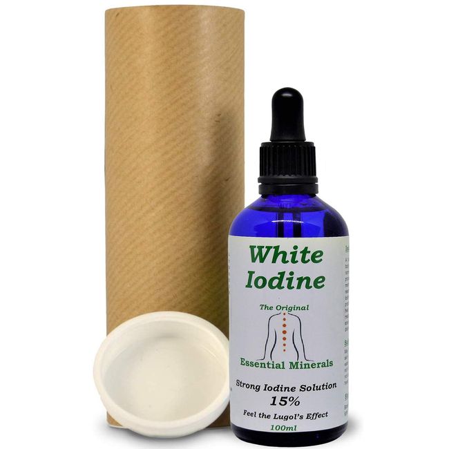 100ml 15% White Iodine - Decolourised- Clear Solution - Maximum Strength - Providing 2000 Drops