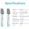 OM3 LC to LC Duplex Fiber Optic Cable, Patch Cord, Multimode Jumper, 1-meter(3.3ft)