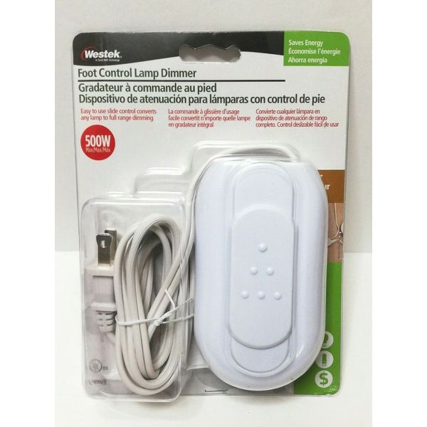 Westek 6089WB 500W Full Range Foot Control Dimme WHITE
