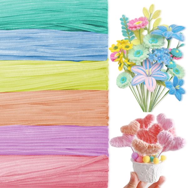 Peryiter 500 Pieces Pipe Cleaners Chenille Stems 12 Inch Craft Supplies Bulk for DIY Art and Craft Projects Creative Gift Wrapping Party Decorations(Macaron)