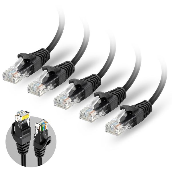 Spetstech Patch Cable 5pcs CAT6 (Black, 0.5m)