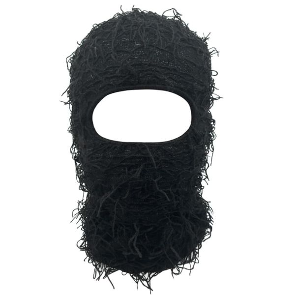 Distressed Balaclava Trending Ski Masks Wind Proof Winter Premium One Size Yeat Shiesty Distress Mask Beanie Cap Black