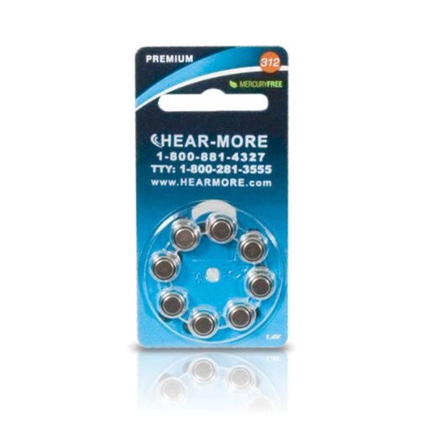 HearMore Hearing Aid Batteries- Size 312-8-pk