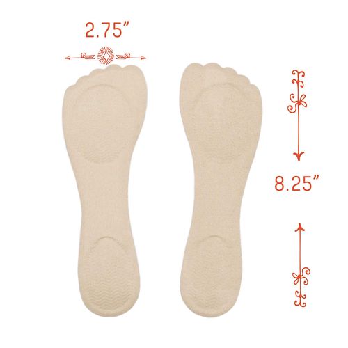 Silicone Gel Slim Inserts Liners, Blister Prevention, Heel Pain Relief, for Women's High Heel Shoes, Slim Insoles, Suitable Women Size 5-8, 3 Pairs-Black