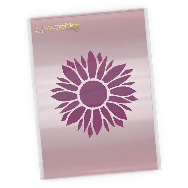 CraftStar Sunflower Stencil - Reuseable Flower Craft Stencil
