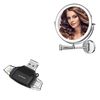 BoxWave Smart Gadget Compatible with Hasipu Round Wall Mounted Makeup Mirror (10in) - AllReader SD Card Reader, microSD Card Reader SD Compact USB - Jet Black