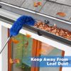 Bordhap Gutter Cleaning Brush Roofing Tool with Telescopic Extendable Pole 8.2Ft Guard Cleaner Tool Easy Remove Leave, blue