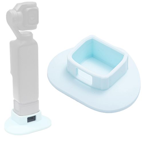 PCTC Camera Mount Stand Base Compatible with DJI Osmo Pocket 3,Silicone Non-Slip Desktop Mount,Compact Portable Stabilizing Base for Steady Shots On-The-Go (Blue)