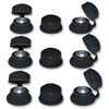 300, Corrugated Roofing Plastic Screw Cover Strap Caps - Black