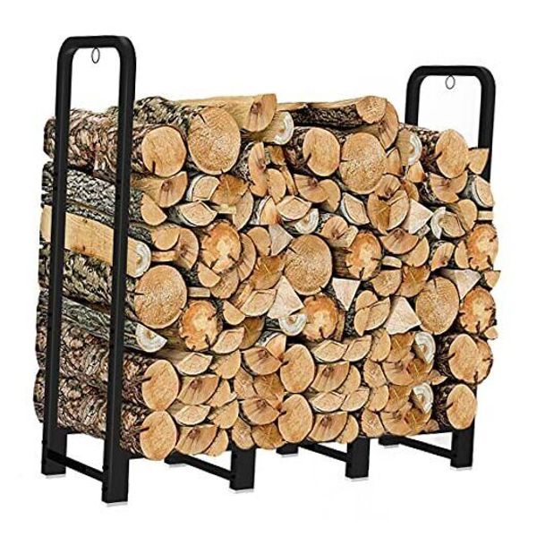 Firewood Rack Stand 4ft Heavy Duty Logs Holder for Outdoor Indoor 4FT