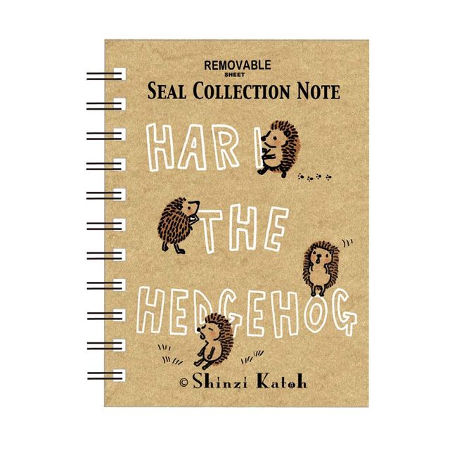 Seal-do ks-sb-10016 Shinzi Katoh Sticker Book, Made in Japan, Easy to Remove, Brown, Hedgehog, A6 Size, 40 Pages