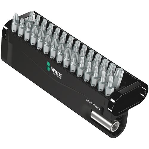 Wera Bit-Check 30 Wood 2 General bit set for drill/drivers, Wood applications, PZ,PH,TX 30 piece, 05057432001