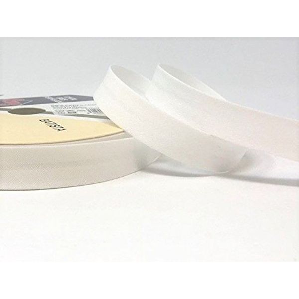 Byetsa Bridal White 18mm Polycotton Bias Binding on a 25m Roll