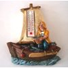 maritime Dekoration Fishing Boat with Thermometer and Magnet #2