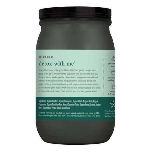 Paromi Detox With Me Rooibos Organic Tea Organic Herbal Tea, Signature Jar, 15 Count