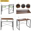 39" Folding Computer Desk Writing Study Desk Laptop Table for Home Office Brown