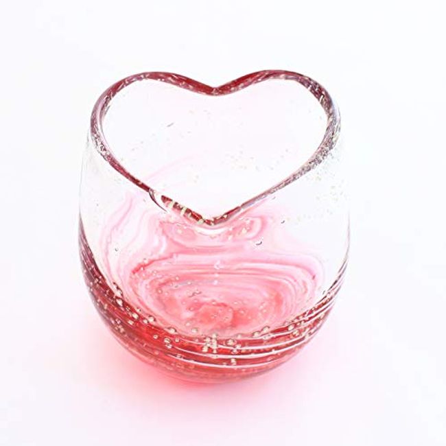 Kubakasaya Ryukyu Glass, Ryukyu Glass, Cold Tea Glass, Fluorite, Okinawa Souvenir, Love & Star Heart Glass, Hibigold, Golden, Red, Luminous, Luminous