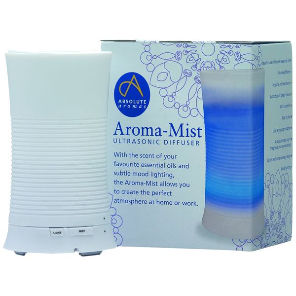 Absolute Aromas Aroma-Mist Essential Oil Ultrasonic Diffuser - LED Lights, Timer Settings and Waterless Auto Shut off - Diffuser for Home, Office, Spa, Yoga, Aromatherapy and Baby Room