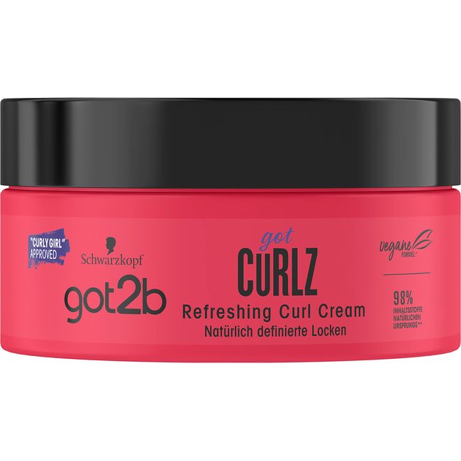 got2b gotCurlz Refreshing Curl Cream (200 ml), Moisturising Styling Cream for Styling and Nourishing Curls, Defines and Nourishes Without Weigh Down