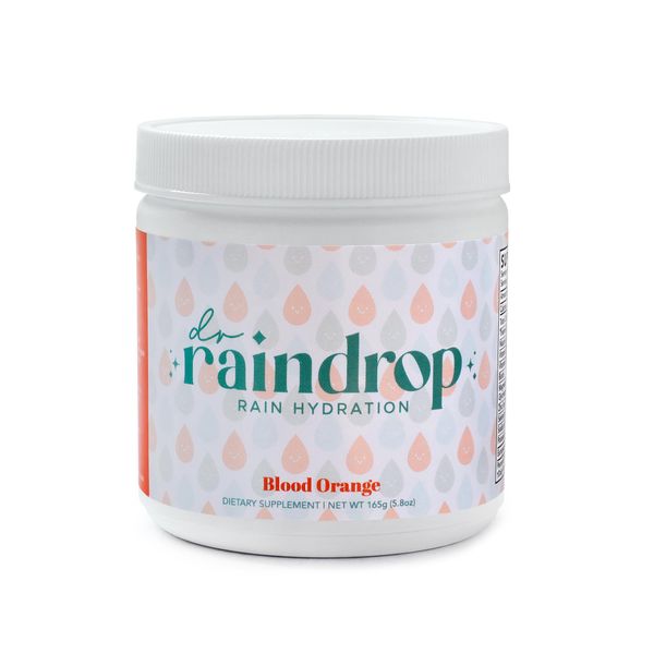 Dr Raindrop Blood Orange Electrolyte Powder +Immune Support | No Added Sugar | Hydration Support Drink Mix Powder Boosting Suppl | Made in USA | 30 Servings - 10cal/Serving