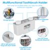 Automatic Toothbrush Holder Rack Organizer Wall Toothpaste Dispenser with 5 Cups