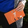 Stylish Red Foxy Fox Makeup Cosmetic Bag Organizer Pouch