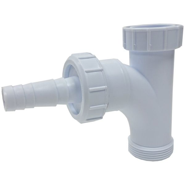 Merriway BH02092 Waste Compression Trap Adaptor with Tee, 40mm, White