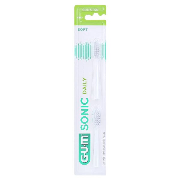 GUM Sonic Daily 4110 Toothbrush Heads Soft White (Pack of 2)