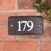 House numbers in rustic slate with 3 digits