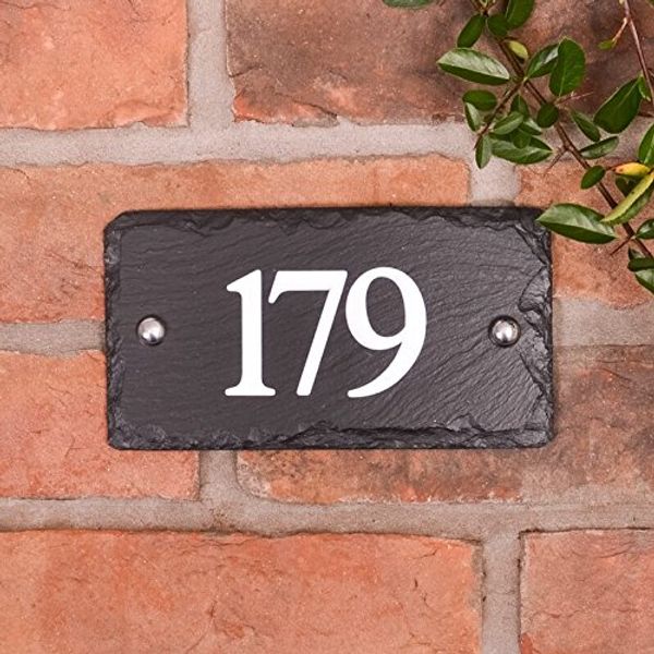 House numbers in rustic slate with 3 digits