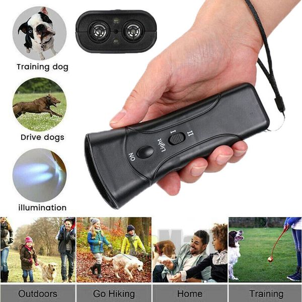 Espantaperros De Entrenamiento Dispositivo LED Ultrasónico Entrenador Luz Perros