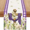 Linen He is Risen Easter Table Runner 72 Inches Long He is Risen Easter Decor Religious Jesus Easter Spring Summer Home Kitchen Dining Room Table Decorations