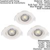 3 Pack Flush Adjustable Ceiling Downlight - White - Plastic - 5W Built-in LED - Decorative Interior Downlight Kitchen Slim Recess Light Lamp