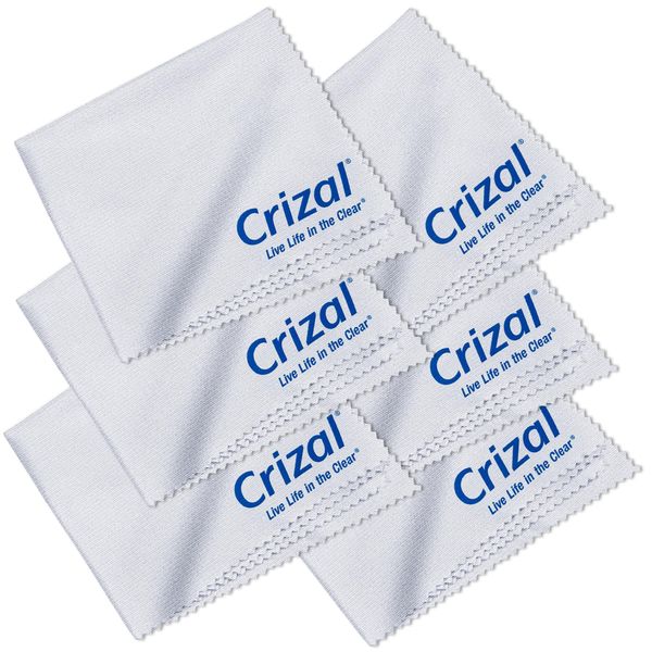 Crizal Microfiber Cleaning Cloth for Glasses, 6 Pack | The Best Microfiber Cleaning Clothes Anti Reflective Coated Lenses and Eyeglasses Lenses