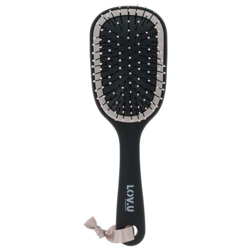 PARSA Beauty LOV.U Detangling Brush Wet & Dry (Black) - Small Hair Brush with Multi-Flexible Nylon Pins - Travel Hair Brush - Hair Brush Women - Hair Brush